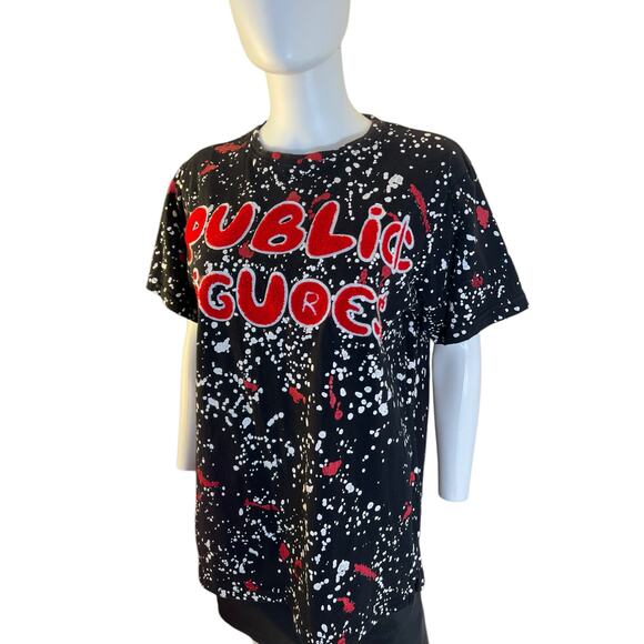 FWRD Denim Mens y2k Public Figure Paint Splatter Street Style Tee TShirt M - Picture 2 of 6